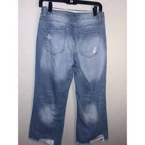 Express Women's Skinny Distressed High Rise Jeans Dark Blue Size 12 R